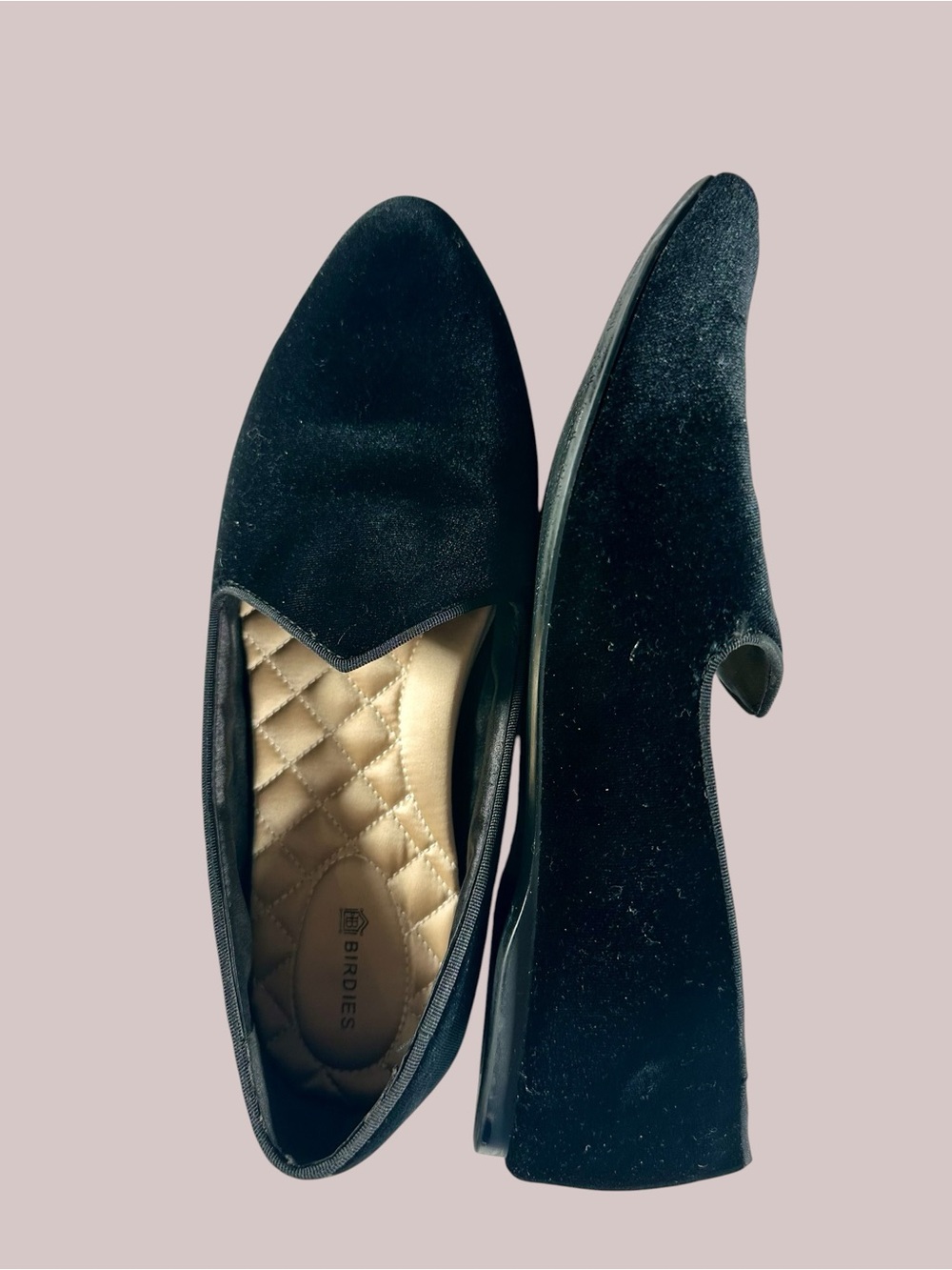 Birdies Women’s The Heron-Black Velvet Slip-On Flats - Picture 11 of 13